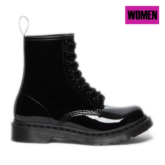 Women's Dr. Martens 1460 Mono Patent Leather Lace Up Boots - Black Lucido/ Patent Lamper