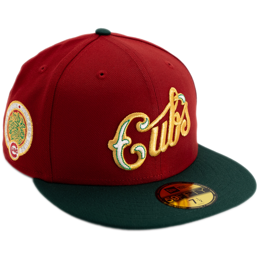 New Era Chicago Cubs 59FIFITY Fitted Hat - Red/ Dark Green