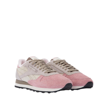 Men's Reebok Classic Leather Shoes - Sand/Hazy Grey/Dusty Rose