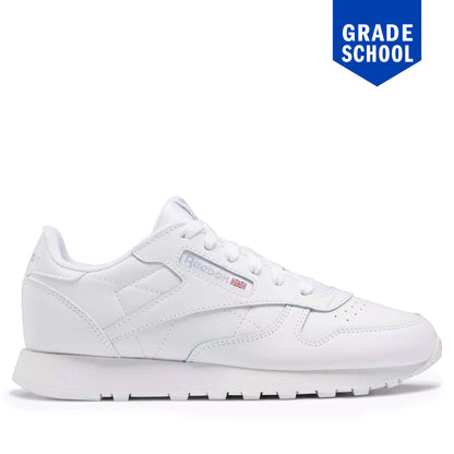 Grade School Reebok Classic Leather Shoes - White