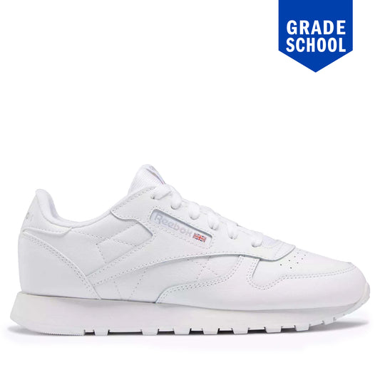 Grade School Reebok Classic Leather Shoes - White