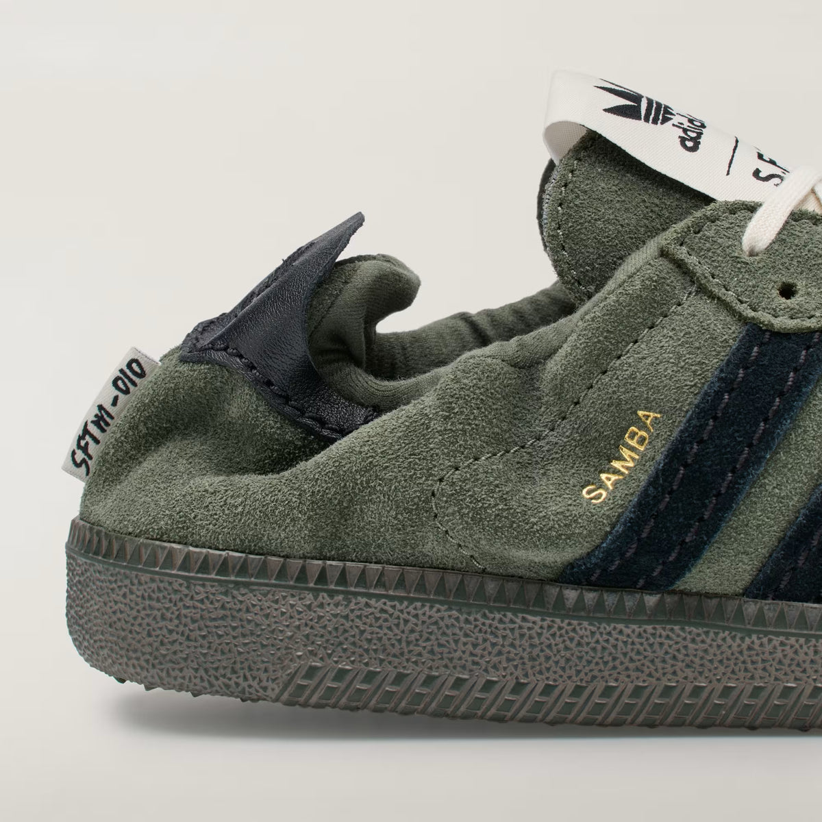 Men's Adidas Samba OG SFTM - Base Green / Core Black / Gold Metallic