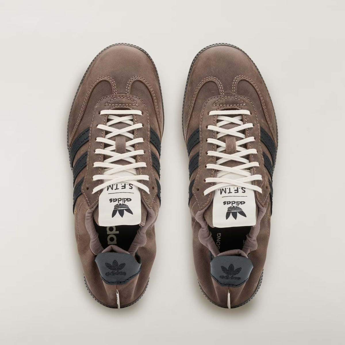 Men's Adidas Samba OG SFTM - Brown/Core Black / Gold Metallic