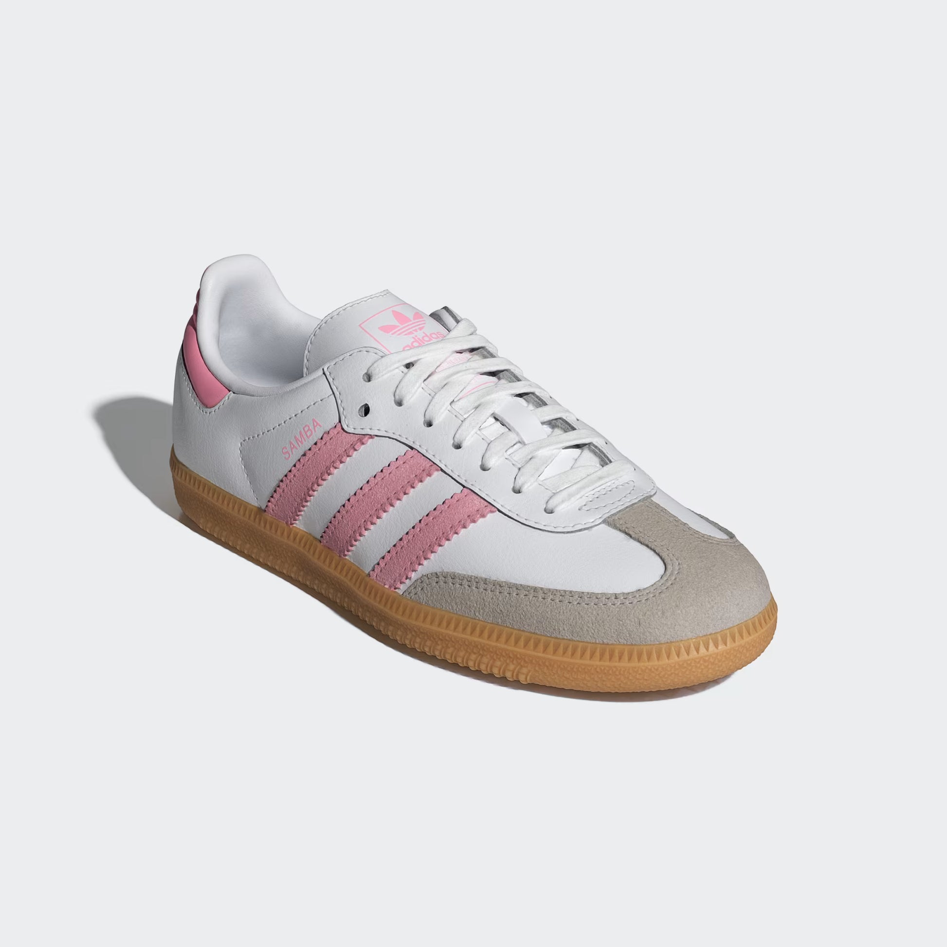 Grade School Adidas Samba OG - Cloud White / Light Pink