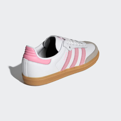 Grade School Adidas Samba OG - Cloud White / Light Pink