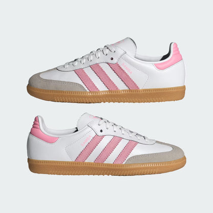 Grade School Adidas Samba OG - Cloud White / Light Pink