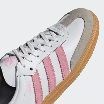 Grade School Adidas Samba OG - Cloud White / Light Pink
