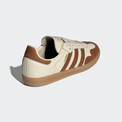 Women's Adidas Samba OG - Wonder White / Dusky Bronze / Gold Metallic