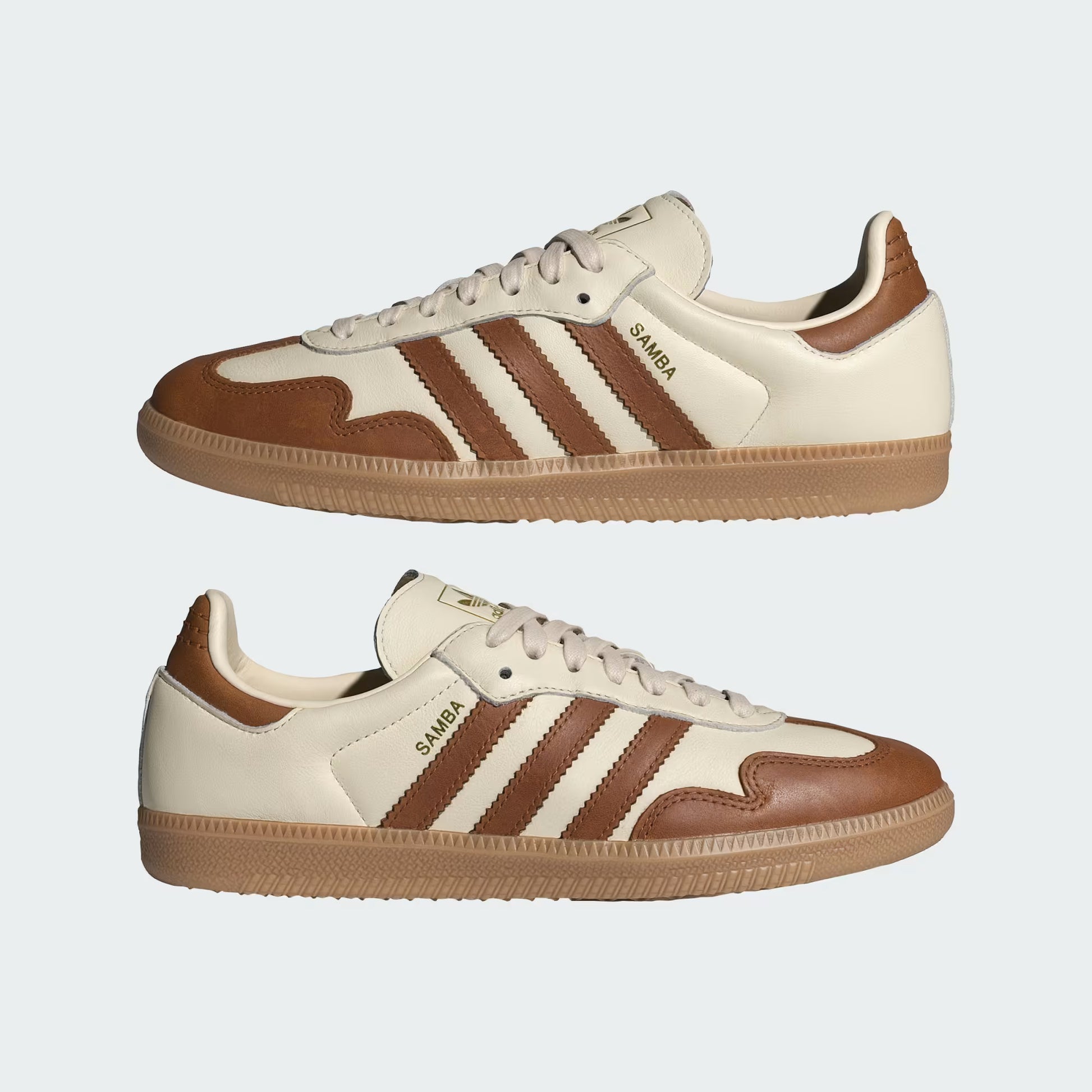 Women's Adidas Samba OG - Wonder White / Dusky Bronze / Gold Metallic
