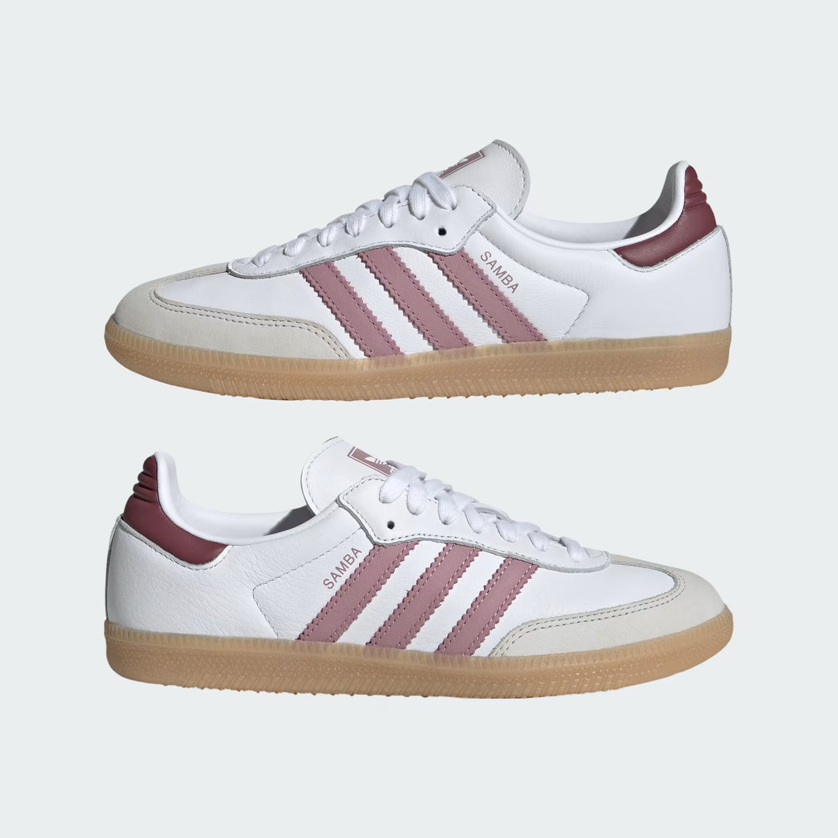 Women's Adidas Samba OG - Cloud White / Magic Mauve / Burgundy