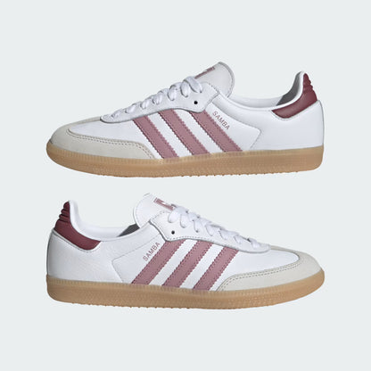 Women's Adidas Samba OG - Cloud White / Magic Mauve / Burgundy