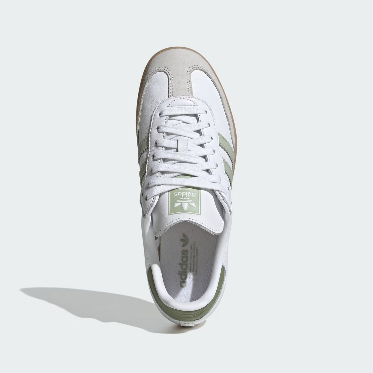 Women's Adidas Samba OG - Cloud White / Halo Green / Tent Green