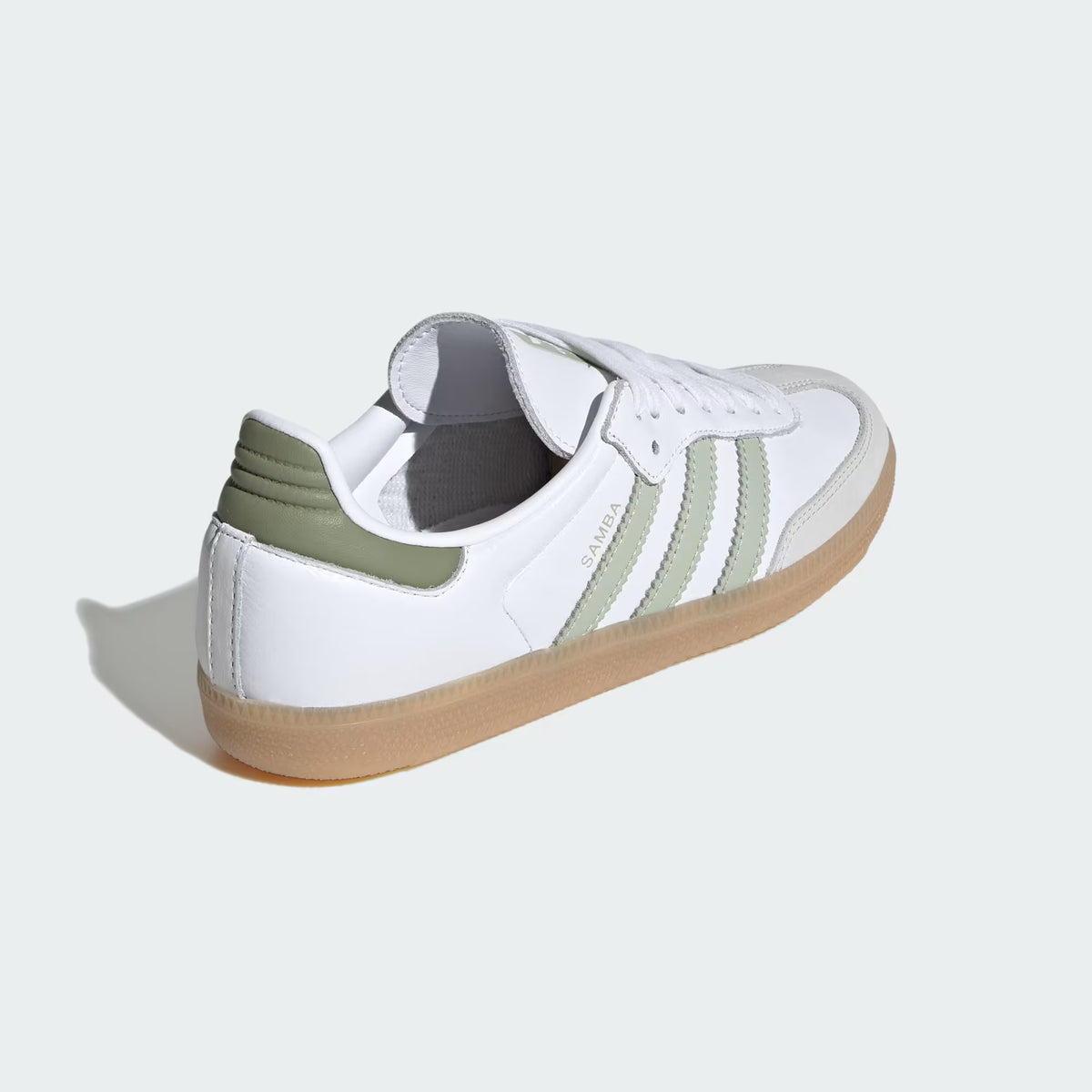 Women's Adidas Samba OG - Cloud White / Halo Green / Tent Green