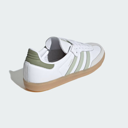 Women's Adidas Samba OG - Cloud White / Halo Green / Tent Green