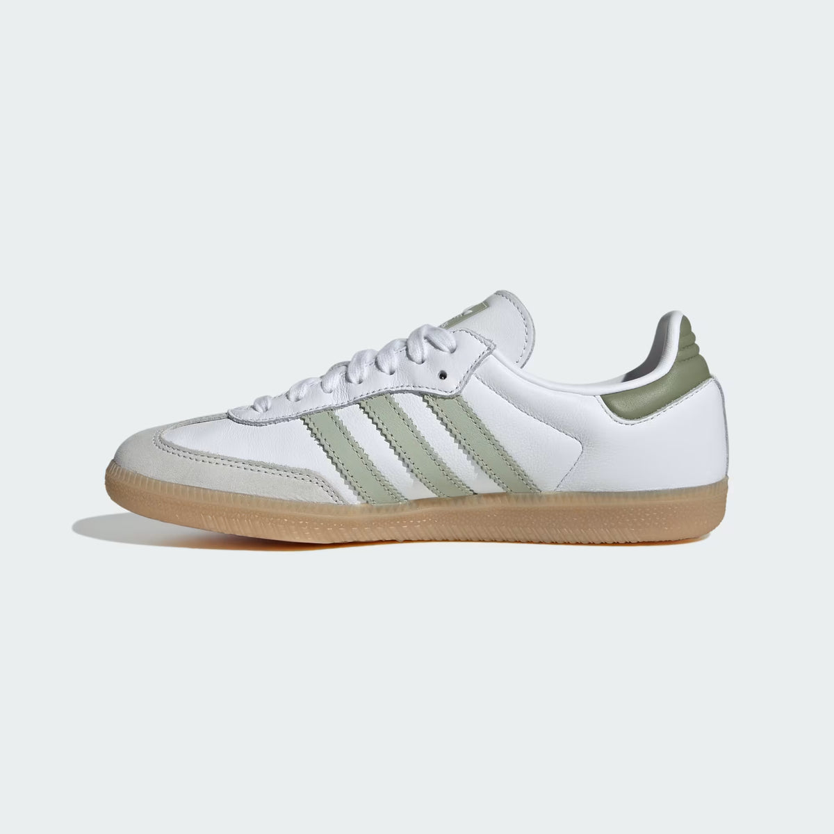 Women's Adidas Samba OG - Cloud White / Halo Green / Tent Green