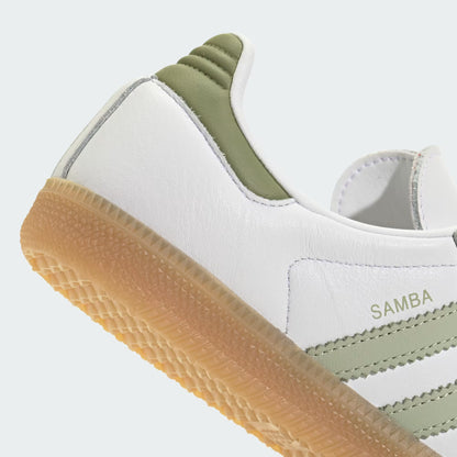 Women's Adidas Samba OG - Cloud White / Halo Green / Tent Green