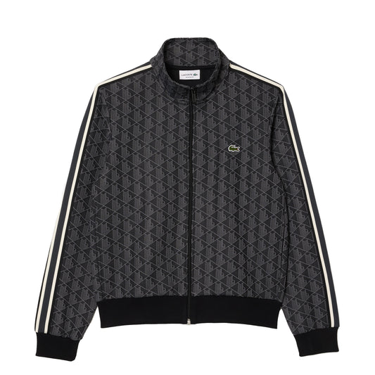 Men's Lacoste Paris Zip-Up Track Jacket - Black/Dark Grey