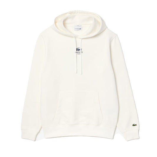 Men's Lacoste Print Hoodie - White - Front