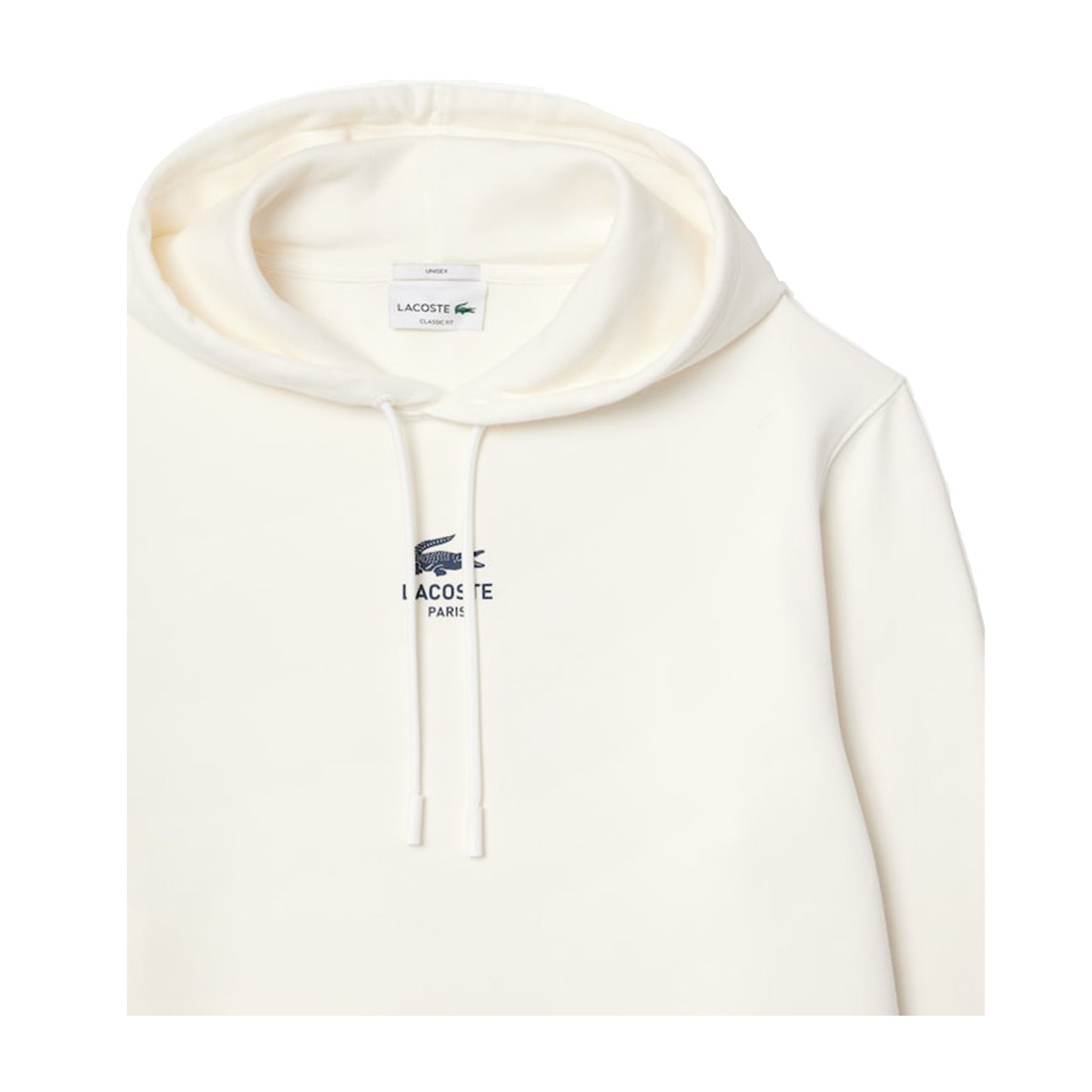 Men's Lacoste Print Hoodie - White - Front Detail