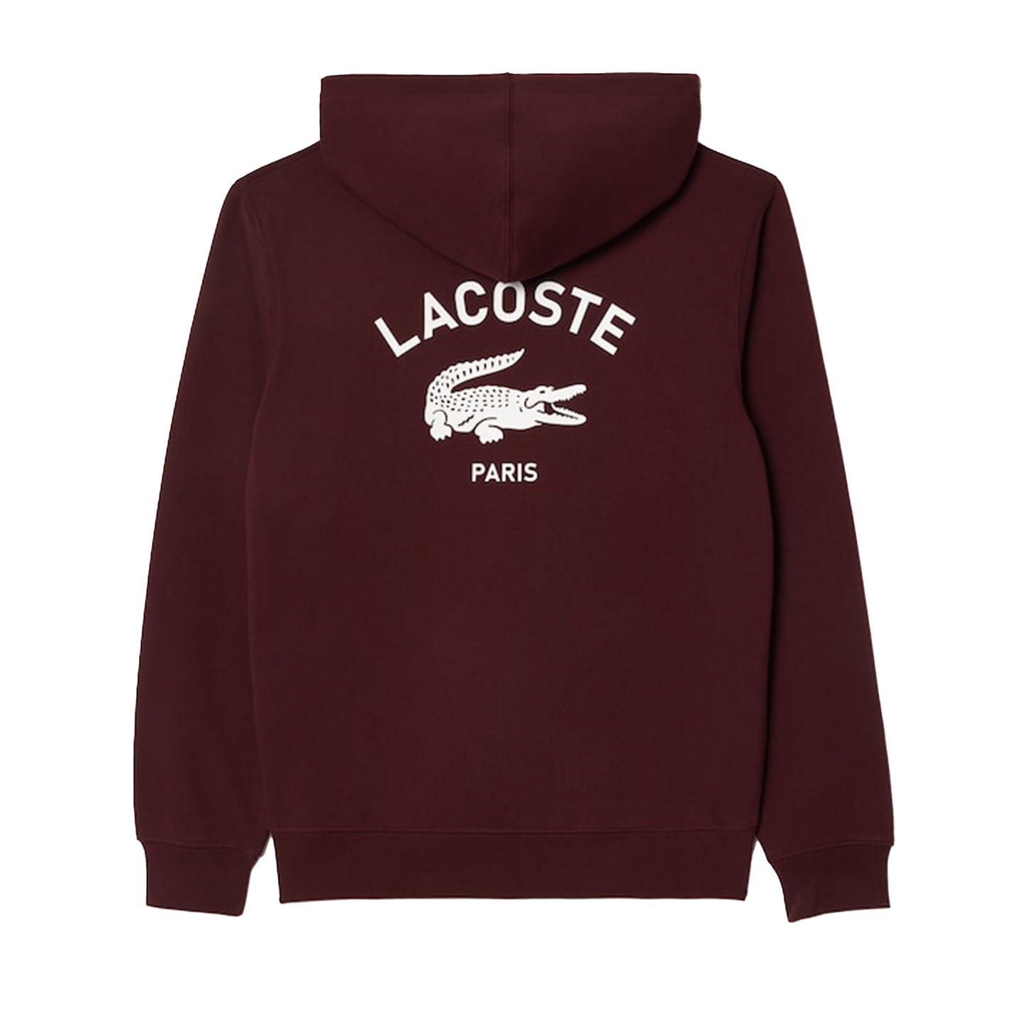 Men's Lacoste Print Hoodie - Bordeaux Dark - Back