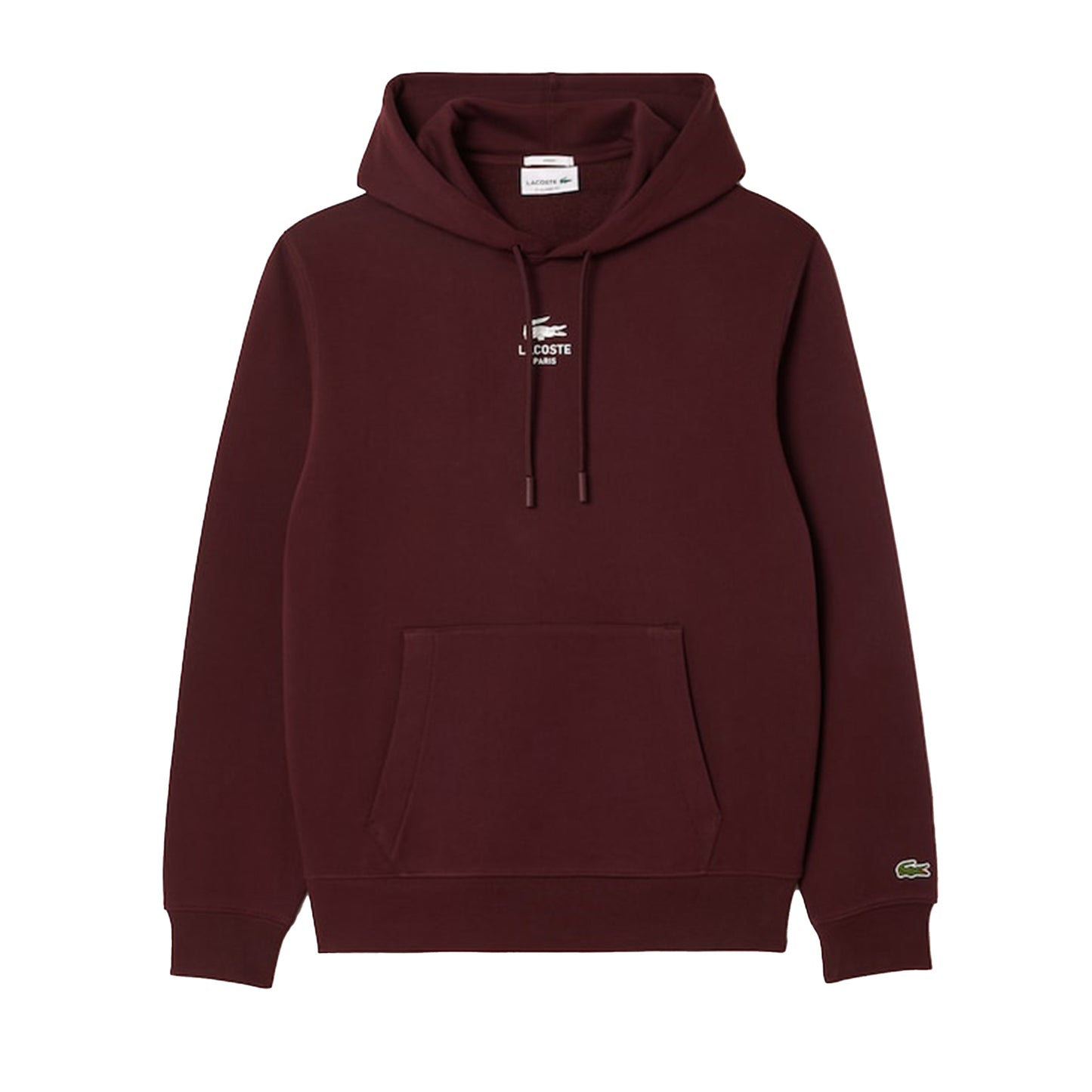 Men's Lacoste Print Hoodie - Bordeaux Dark - Front