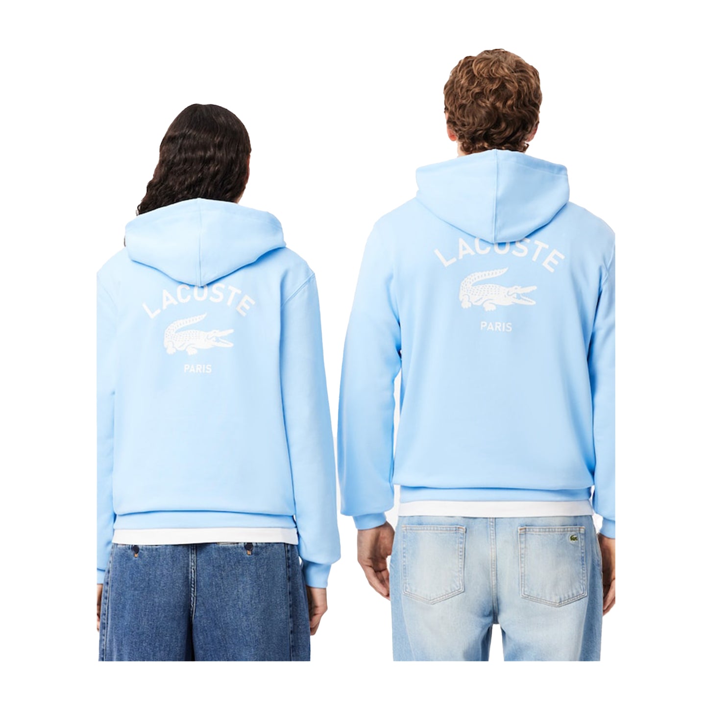 Men's Lacoste Print Hoodie - Pastel Blue - Model 2