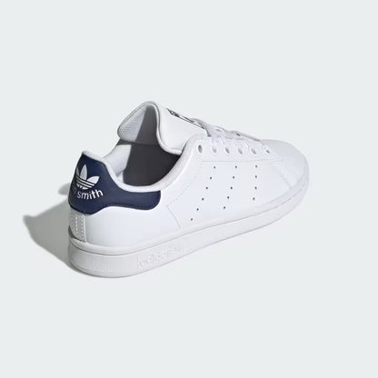 Grade School's Adidas Stan Smith Shoes - White/Dark Blue