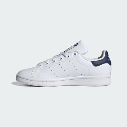 Grade School's Adidas Stan Smith Shoes - White/Dark Blue