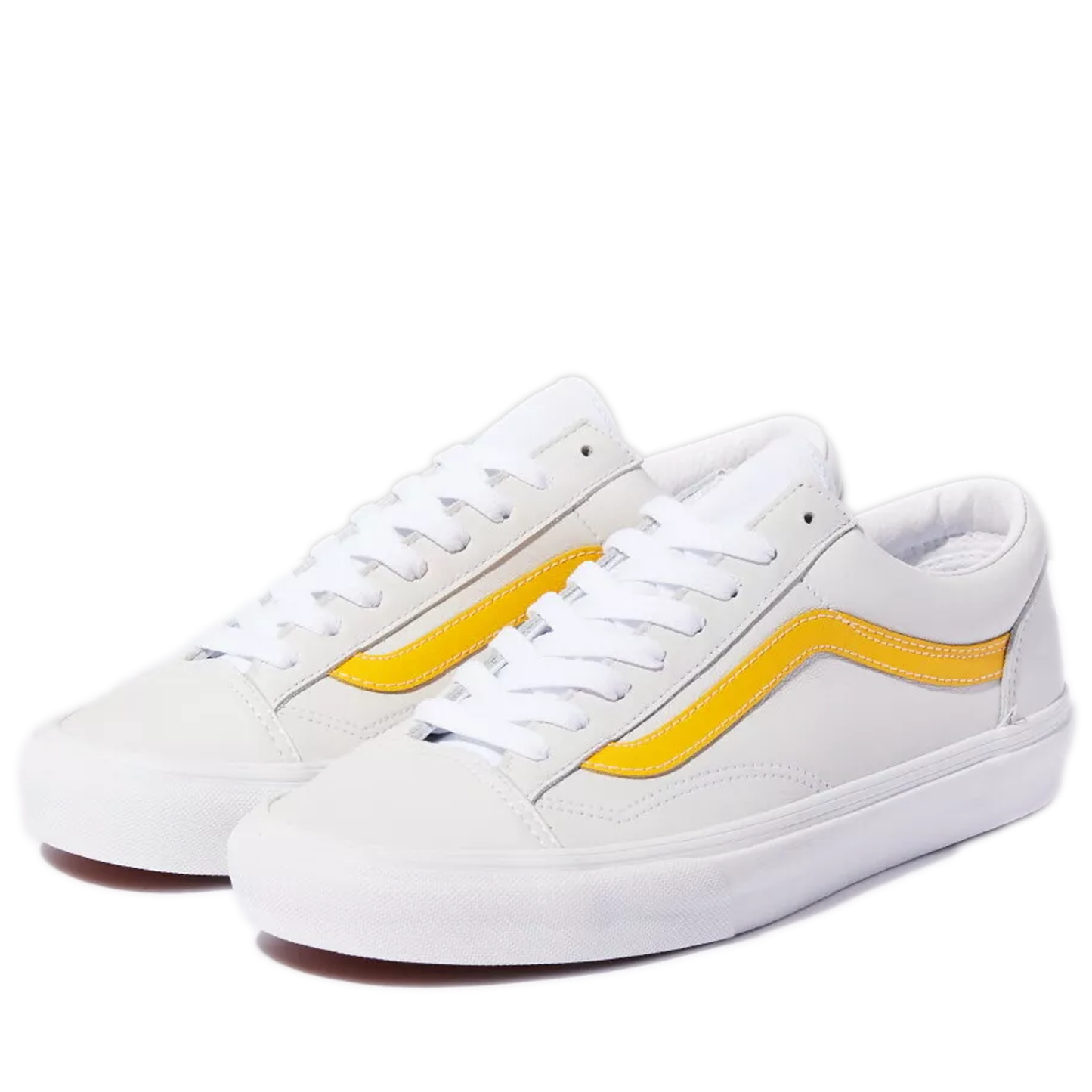 Men's Vans Style 36 Leather Pop - Spectra Yellow/True White