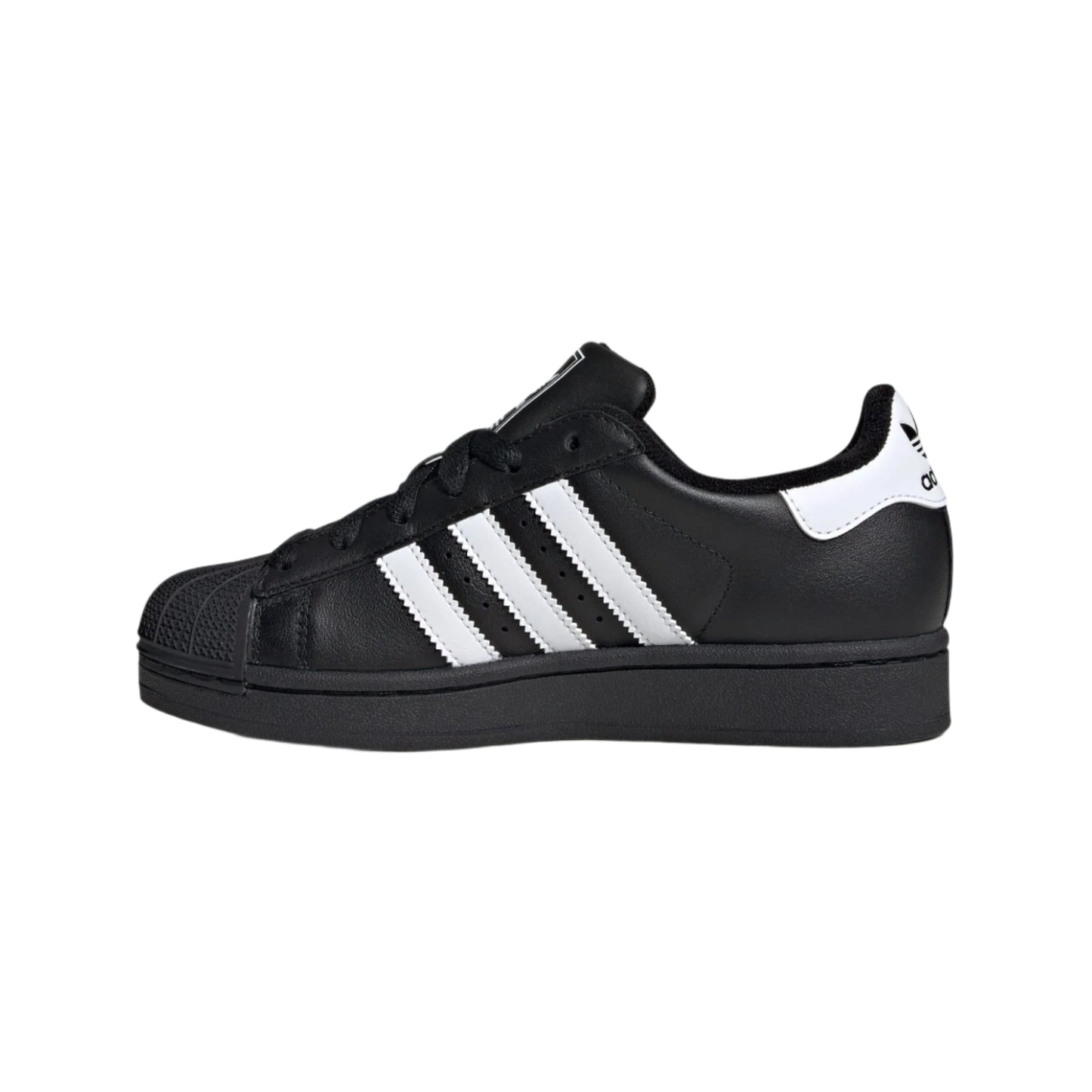 Grade School Adidas Superstar II J Shoes - Black/White/Black