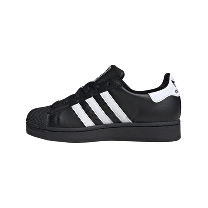 Grade School Adidas Superstar II J Shoes - Black/White/Black