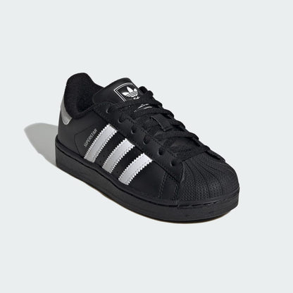 Pre School Adidas Superstar II - Black/White/Black