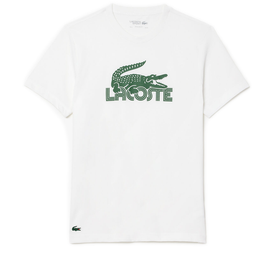 Men's Lacoste Ultra Dry Cotton Sport T-Shirt - White/Green