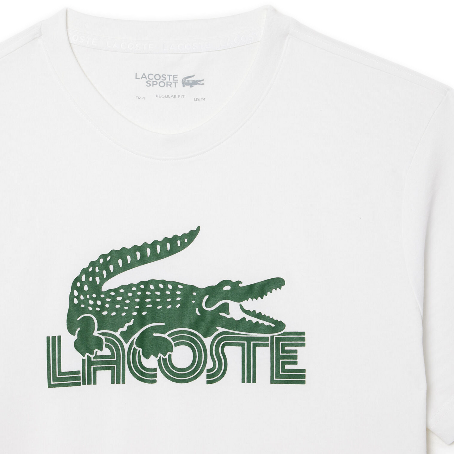 Men's Lacoste Ultra Dry Cotton Sport T-Shirt - White/Green