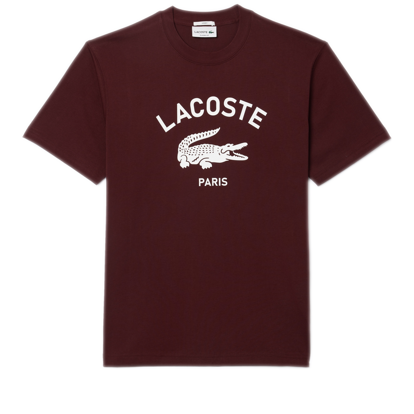 Men's Lacoste Signature Print Cotton T-Shirt - Bordeaux