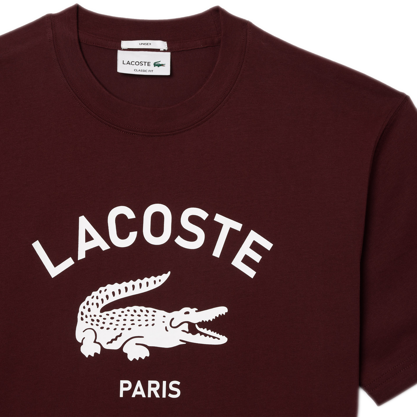 Men's Lacoste Signature Print Cotton T-Shirt - Bordeaux