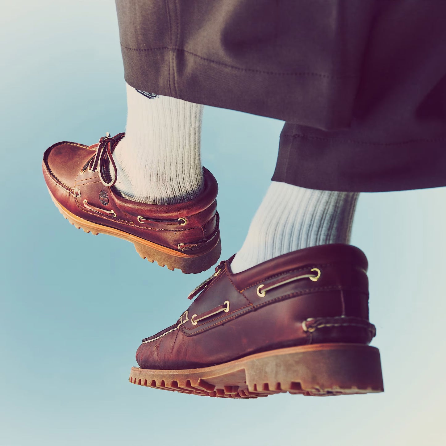 Men's Timberland 3-Eye Lug Boat Shoe - Burgundy