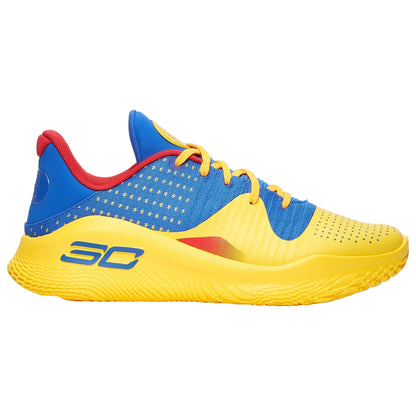 Men's Under Armour Curry 4 Low Flotro - Yellow/Blue