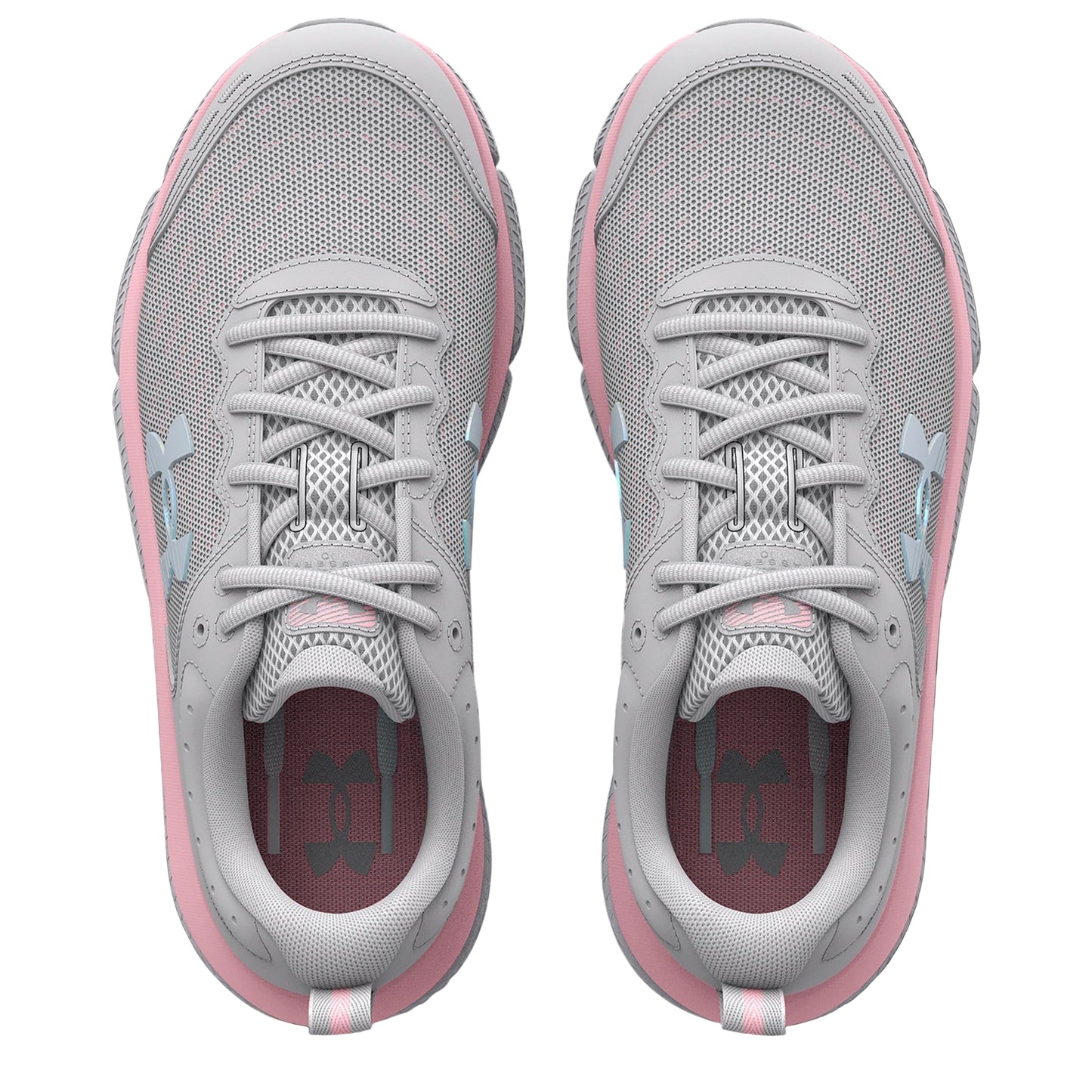 Grade School Under Armour Assert 10 Running Shoes - Pink/Pink/Grey