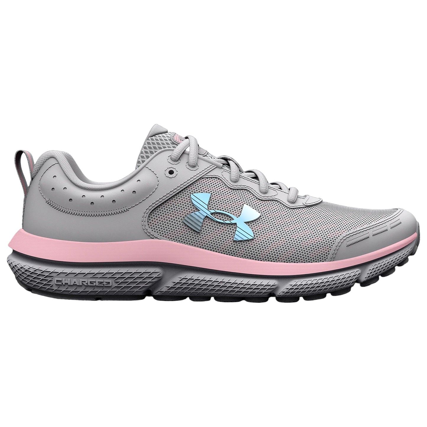 Grade School Under Armour Assert 10 Running Shoes - Pink/Pink/Grey