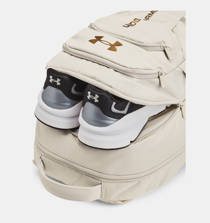 Under Armour Hustle 6.0 Pro Backpack - Summit White/Metallic Gold