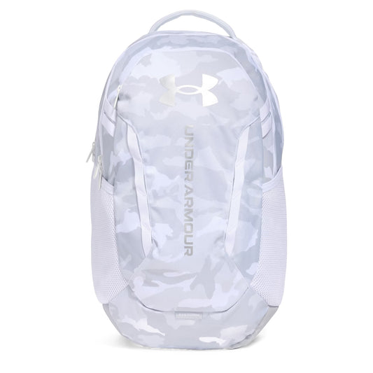 White backpack with Under Armour logo on a white background