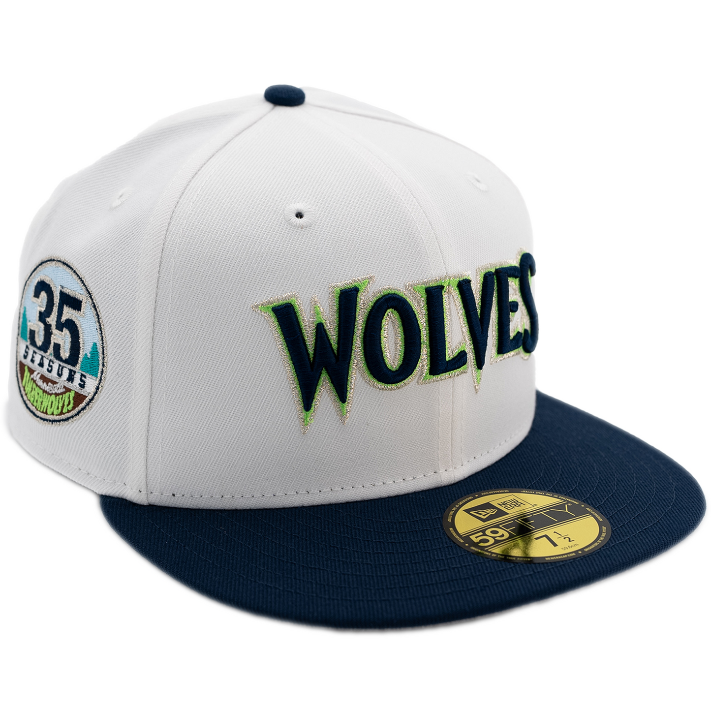 New Era Minnesota Timberwolves 59Fifty Fitted Hat - White/ Ocean