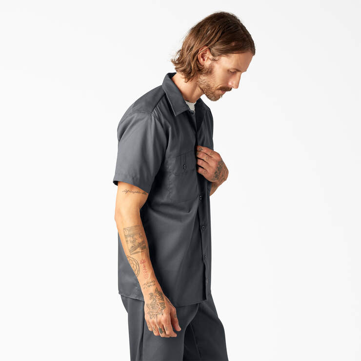 Men's Dickies Slim Fit FLEX Twill Work Shirt - Charcoal