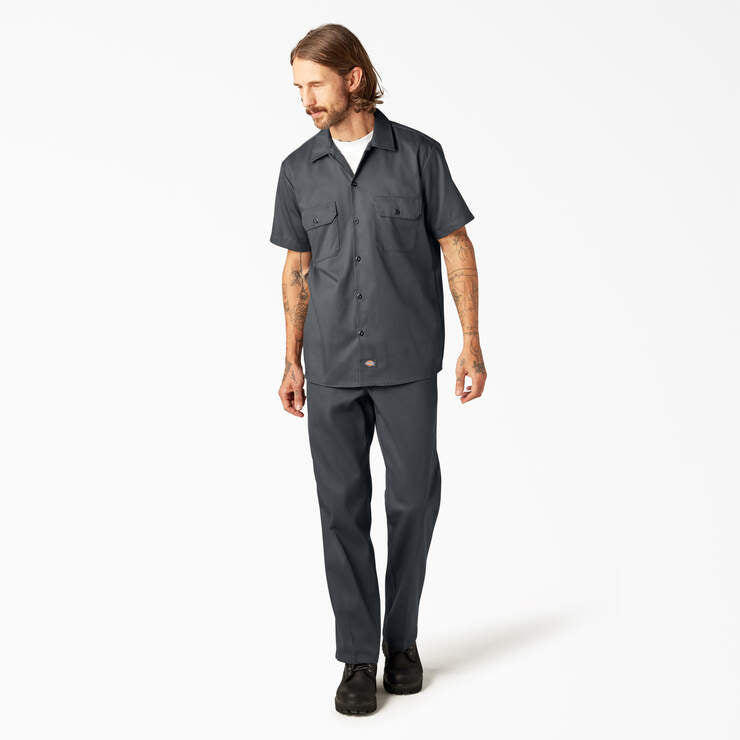Men's Dickies Slim Fit FLEX Twill Work Shirt - Charcoal