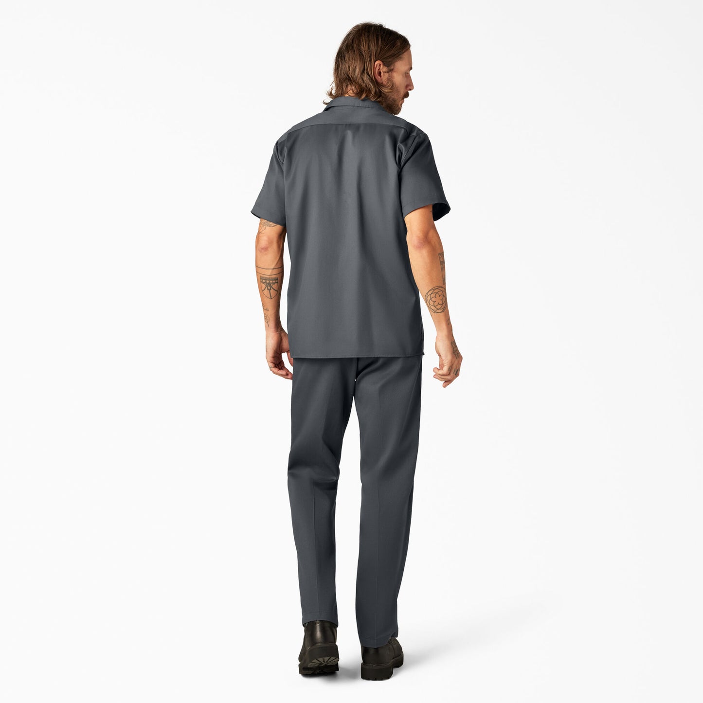 Men's Dickies Slim Fit FLEX Twill Work Shirt - Charcoal