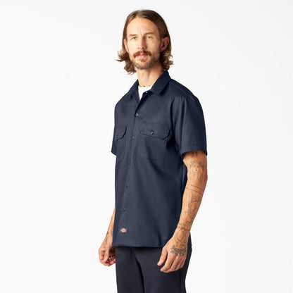 Men's Dickies Slim Fit FLEX Twill Work Shirt - Dark Navy