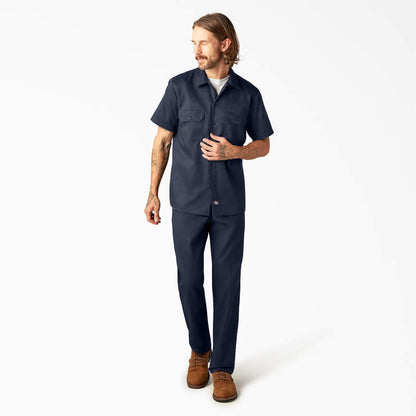 Men's Dickies Slim Fit FLEX Twill Work Shirt - Dark Navy