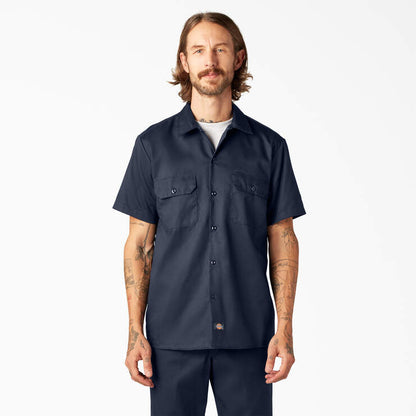 Men's Dickies Slim Fit FLEX Twill Work Shirt - Dark Navy