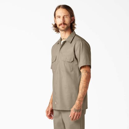 Men's Dickies Slim Fit FLEX Twill Work Shirt - Desert Sand